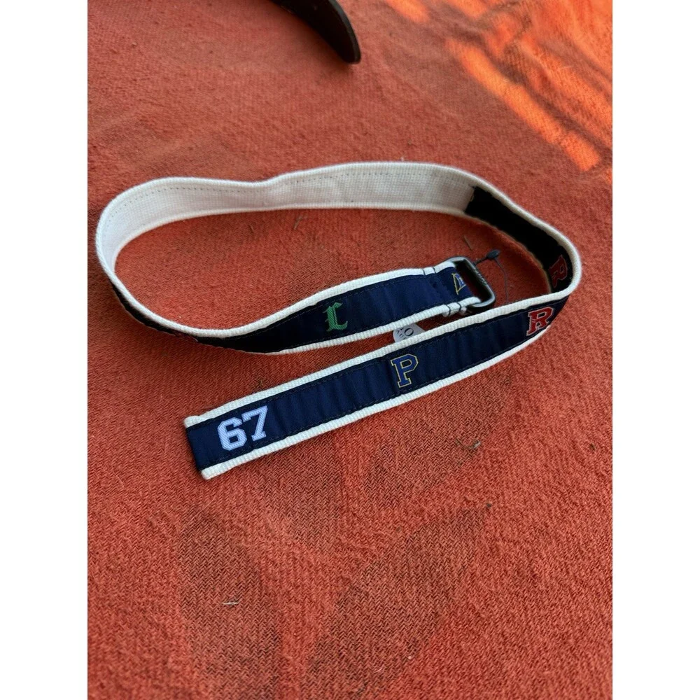 Polo Ralph Lauren Boys Web Belt 3T Navy Embroidered Letters 67 D Ring